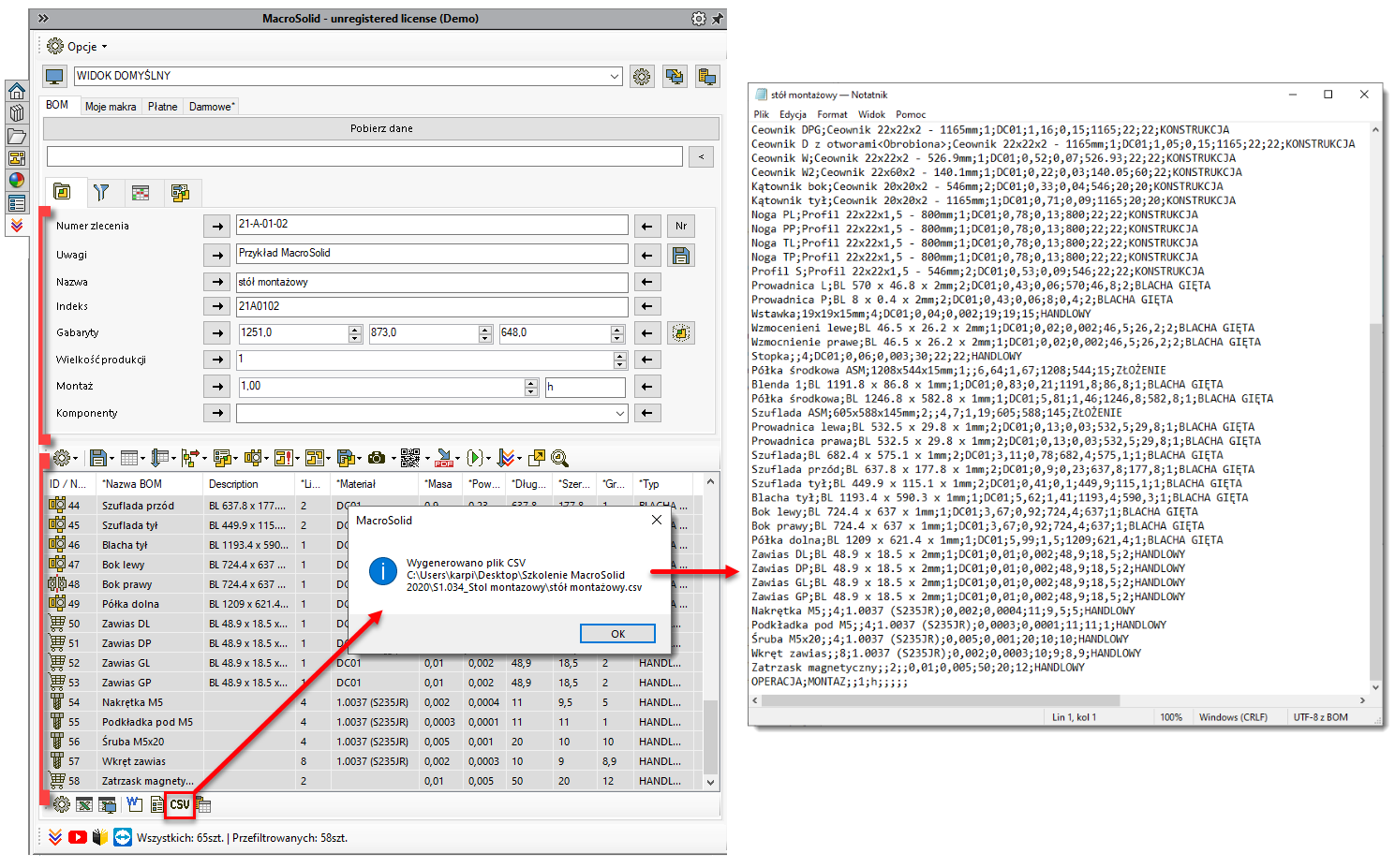 MacroSolid CSV