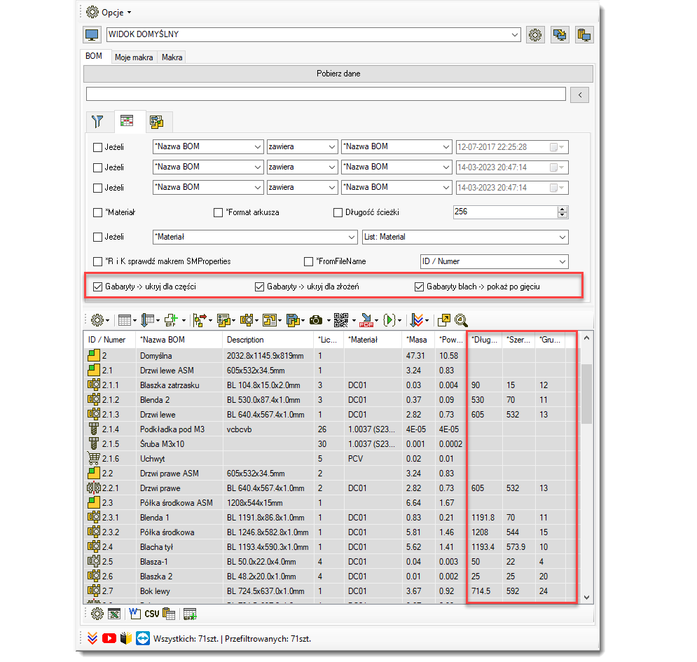 MacroSolid tabela BOM 4