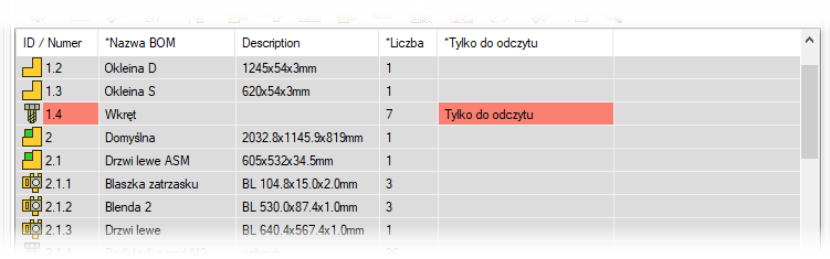 MacroSolid tabela BOM 6