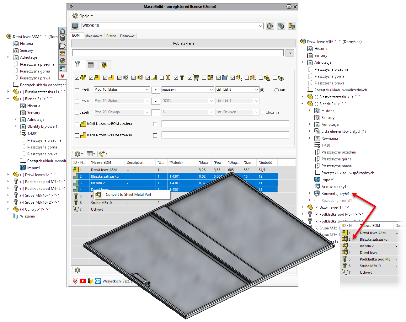 MacroSolid Covert to Sheet Metal Part