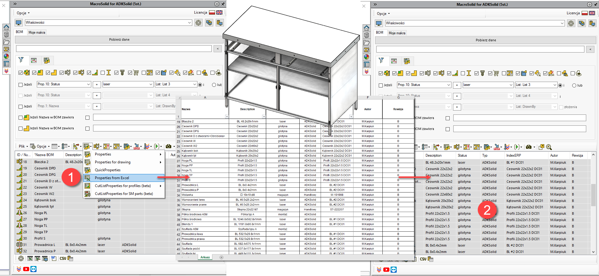 MacroSolid Properties from excel 1